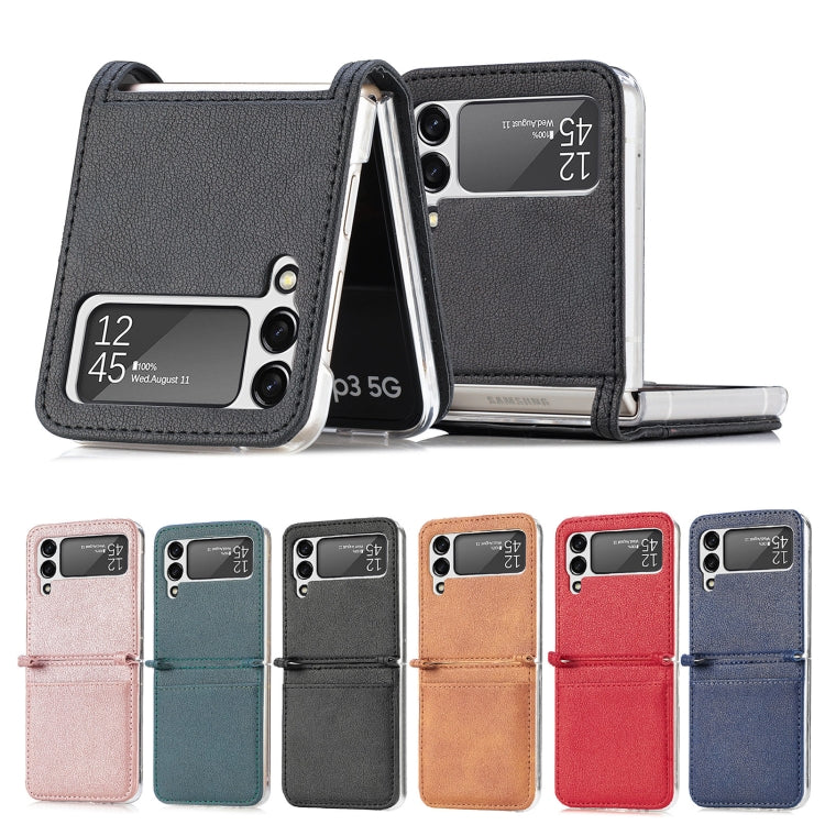 For Samsung Galaxy Z Flip 4 5G Folding Litchi Texture Card Wallet Phone Case