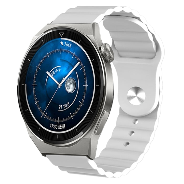 For Huawei Watch GT3 Pro 46mm 22mm Corrugated Silicone Watch Band