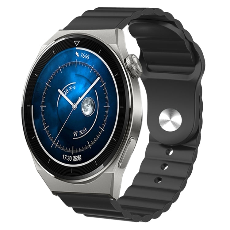 For Huawei Watch GT3 Pro 46mm 22mm Corrugated Silicone Watch Band