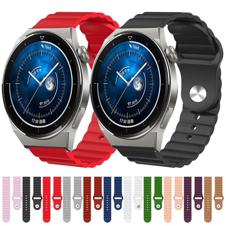 For Huawei Watch GT3 Pro 46mm 22mm Corrugated Silicone Watch Band