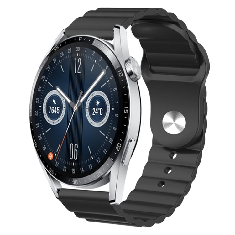 For Huawei Watch GT3 46mm 22mm Corrugated Silicone Watch Band