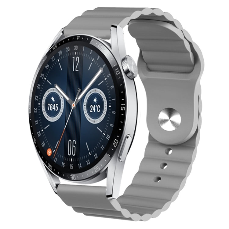 For Huawei Watch GT3 46mm 22mm Corrugated Silicone Watch Band
