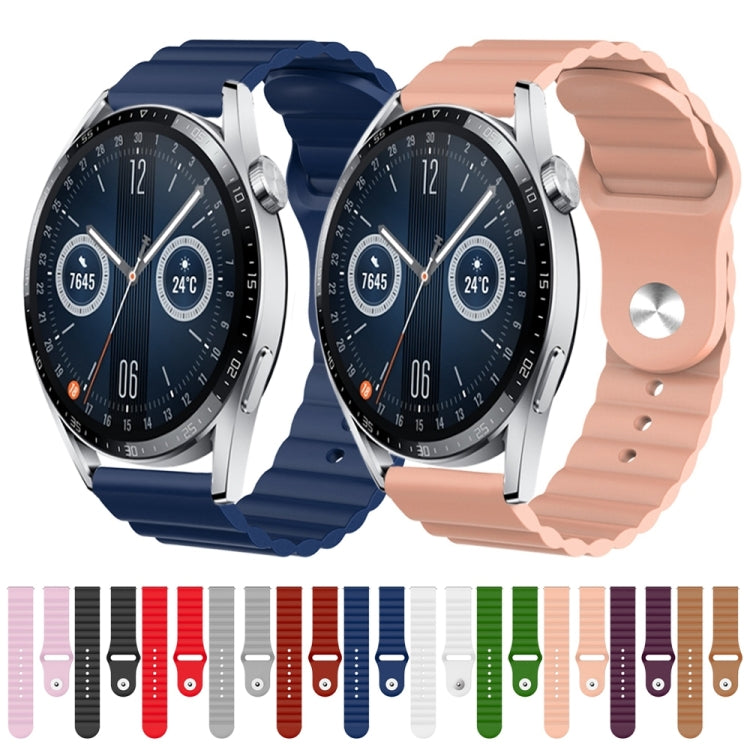 For Huawei Watch GT3 46mm 22mm Corrugated Silicone Watch Band