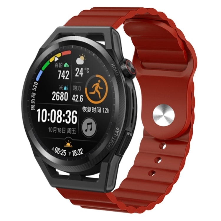 For Huawei Watch GT Runner 22mm Corrugated Silicone Watch Band
