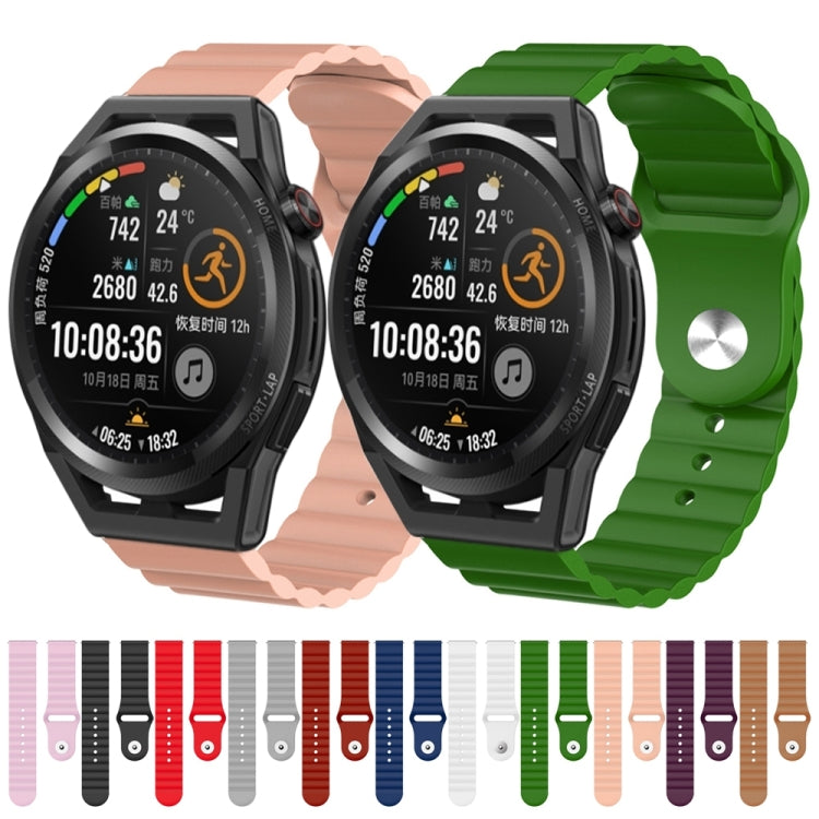 For Huawei Watch GT Runner 22mm Corrugated Silicone Watch Band