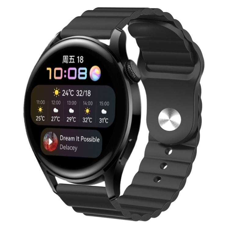 For Huawei Watch 3 22mm Corrugated Silicone Watch Band