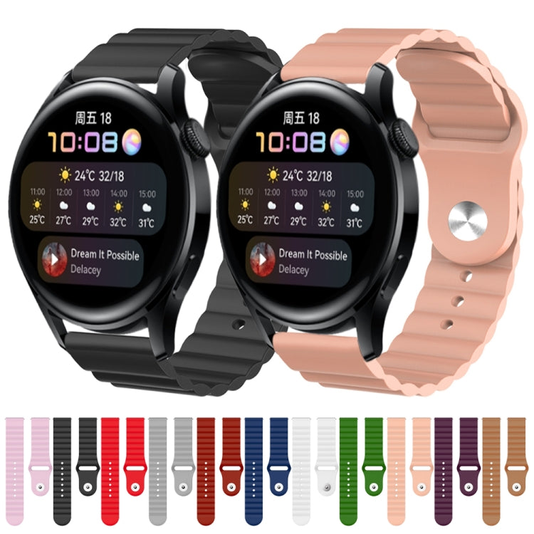 For Huawei Watch 3 22mm Corrugated Silicone Watch Band