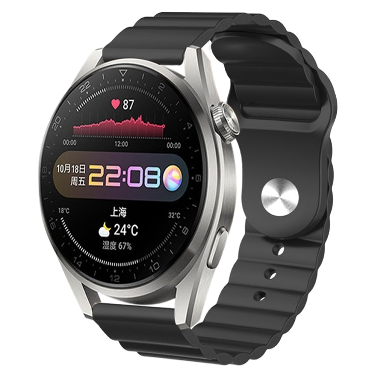 For Huawei Watch 3 Pro 22mm Corrugated Silicone Watch Band