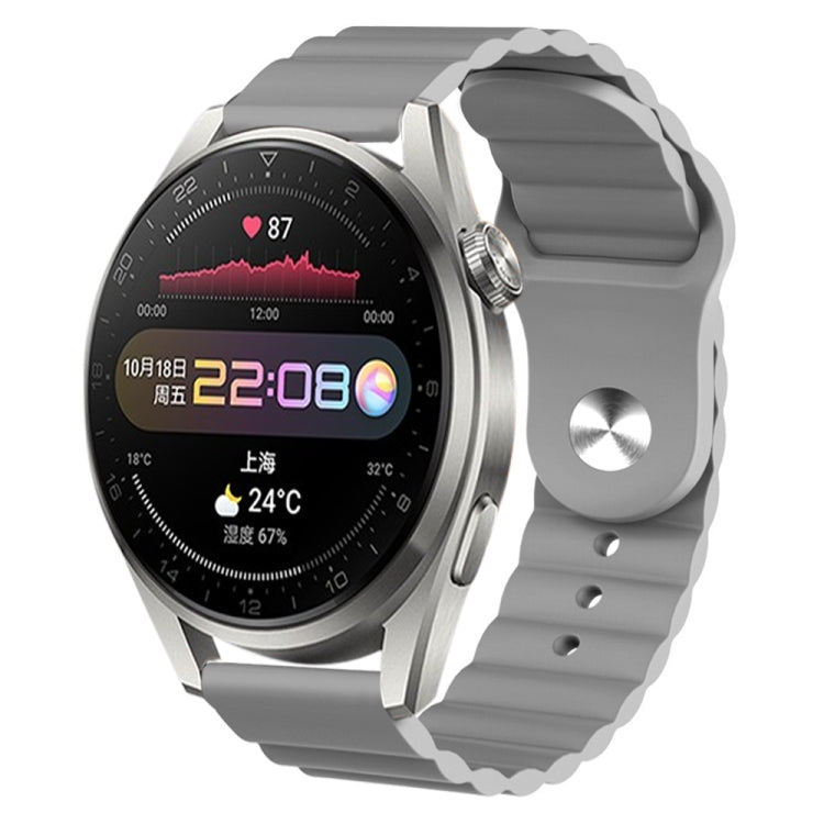 For Huawei Watch 3 Pro 22mm Corrugated Silicone Watch Band