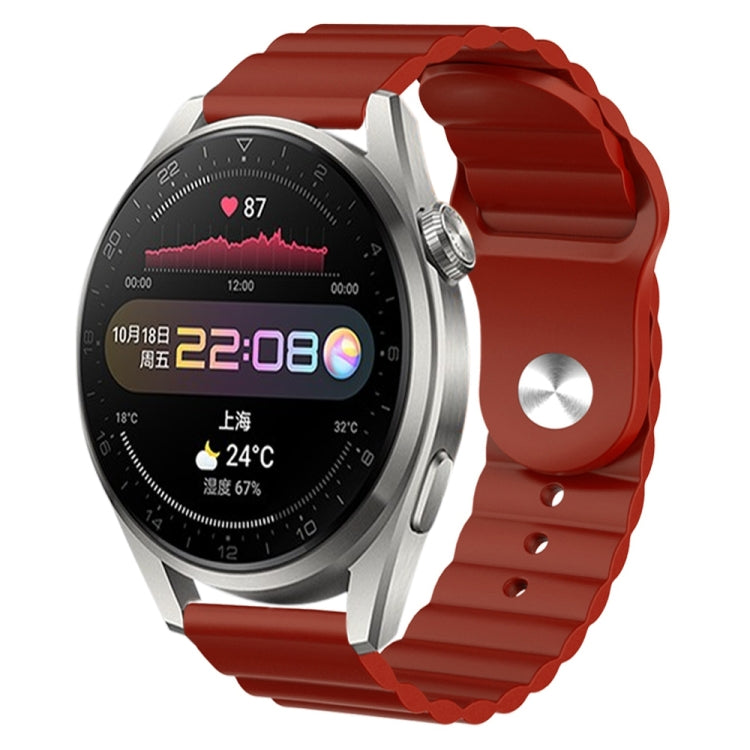 For Huawei Watch 3 Pro 22mm Corrugated Silicone Watch Band