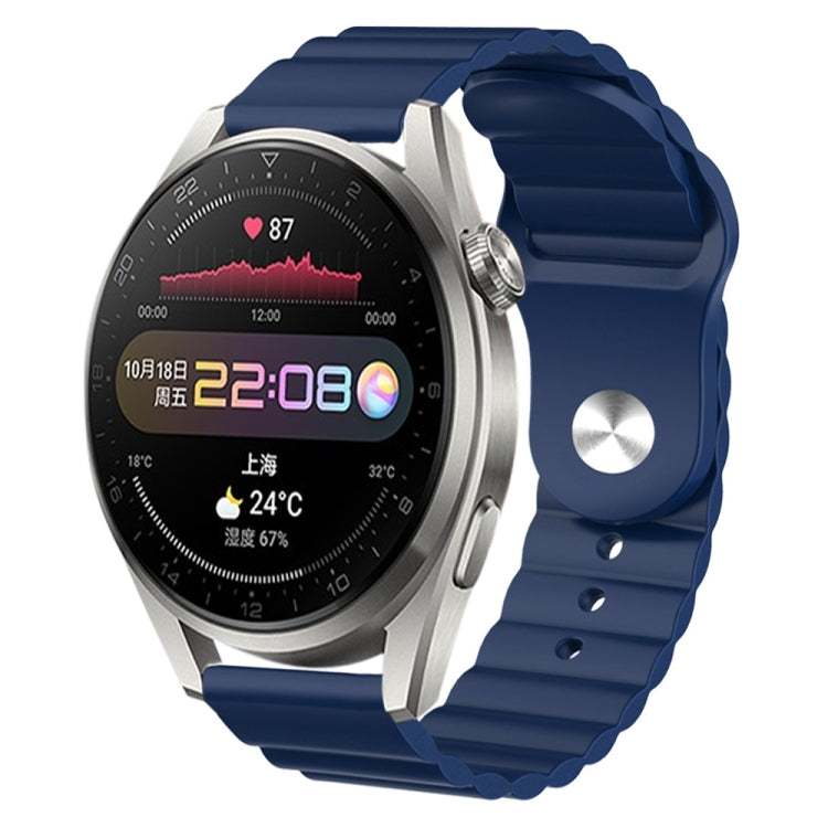 For Huawei Watch 3 Pro 22mm Corrugated Silicone Watch Band