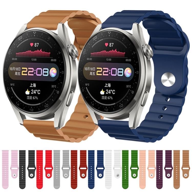 For Huawei Watch 3 Pro 22mm Corrugated Silicone Watch Band