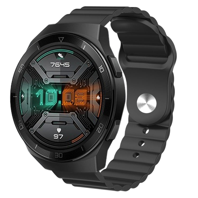 For Huawei Watch GT 2E 22mm Corrugated Silicone Watch Band