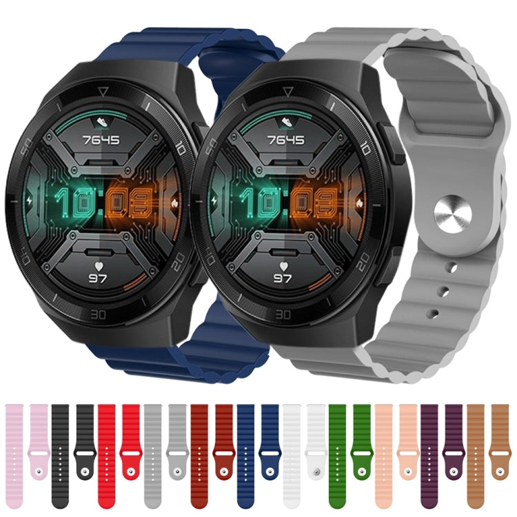 For Huawei Watch GT 2E 22mm Corrugated Silicone Watch Band