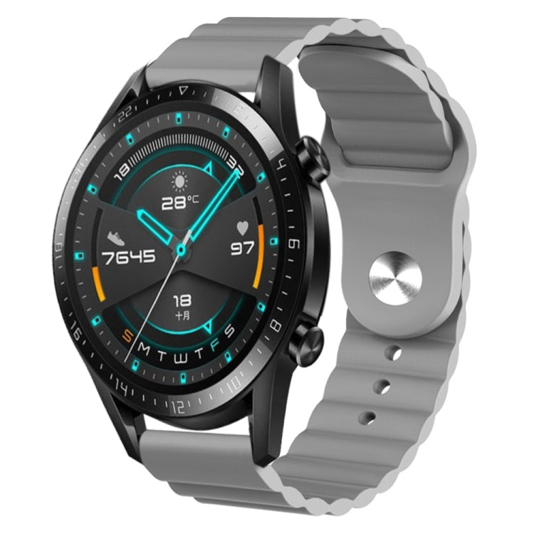 For Huawei GT2 46mm 22mm Corrugated Silicone Watch Band