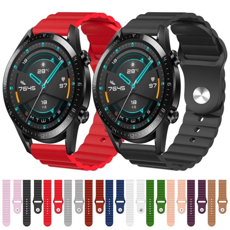 For Huawei GT2 46mm 22mm Corrugated Silicone Watch Band