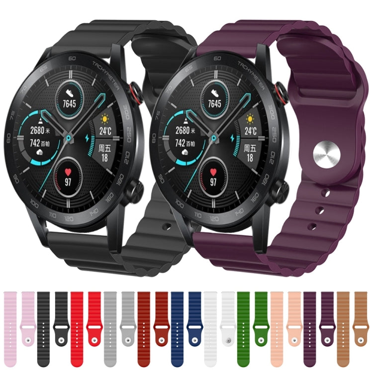 For Honor MagicWatch 2 46mm 22mm Corrugated Silicone Watch Band