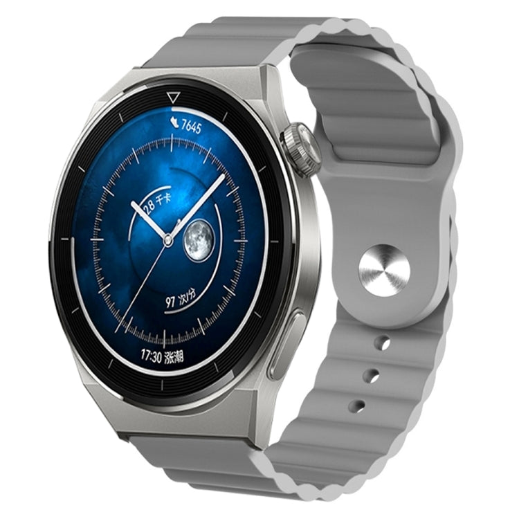 For Huawei Watch GT3 Pro 43mm 20mm Corrugated Silicone Watch Band