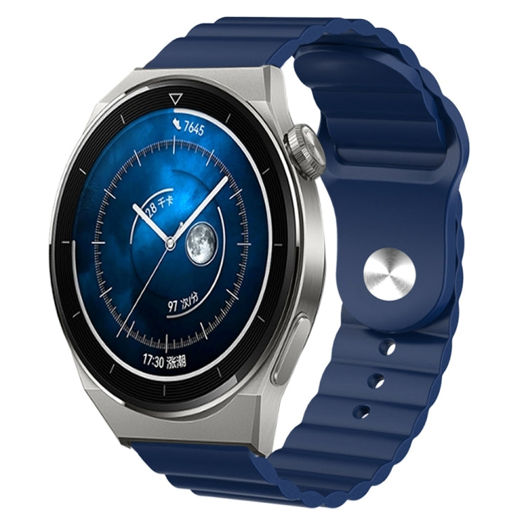 For Huawei Watch GT3 Pro 43mm 20mm Corrugated Silicone Watch Band