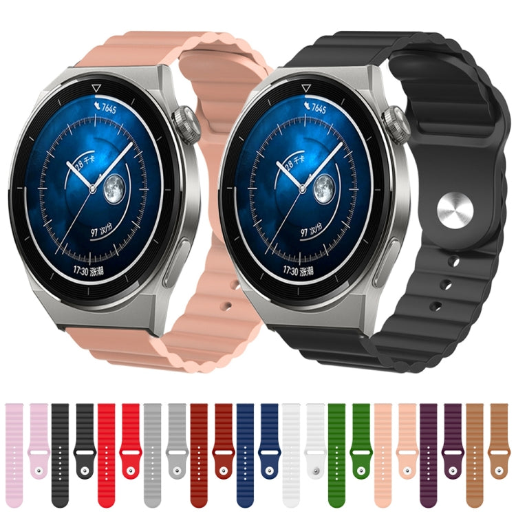 For Huawei Watch GT3 Pro 43mm 20mm Corrugated Silicone Watch Band