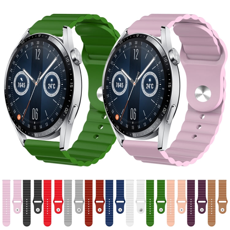 For Huawei Watch GT3 42mm 20mm Corrugated Silicone Watch Band
