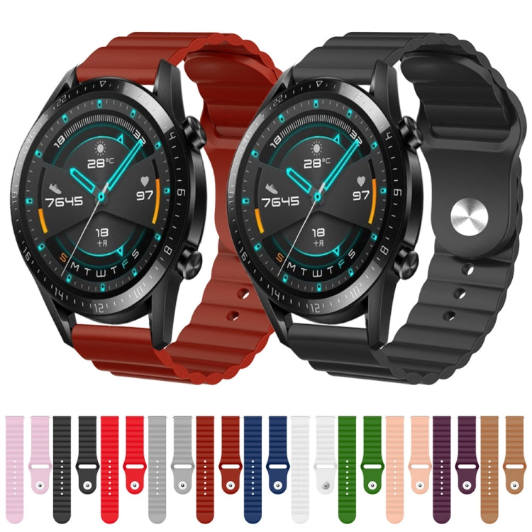 For Huawei Watch GT2 42mm 20mm Corrugated Silicone Watch Band