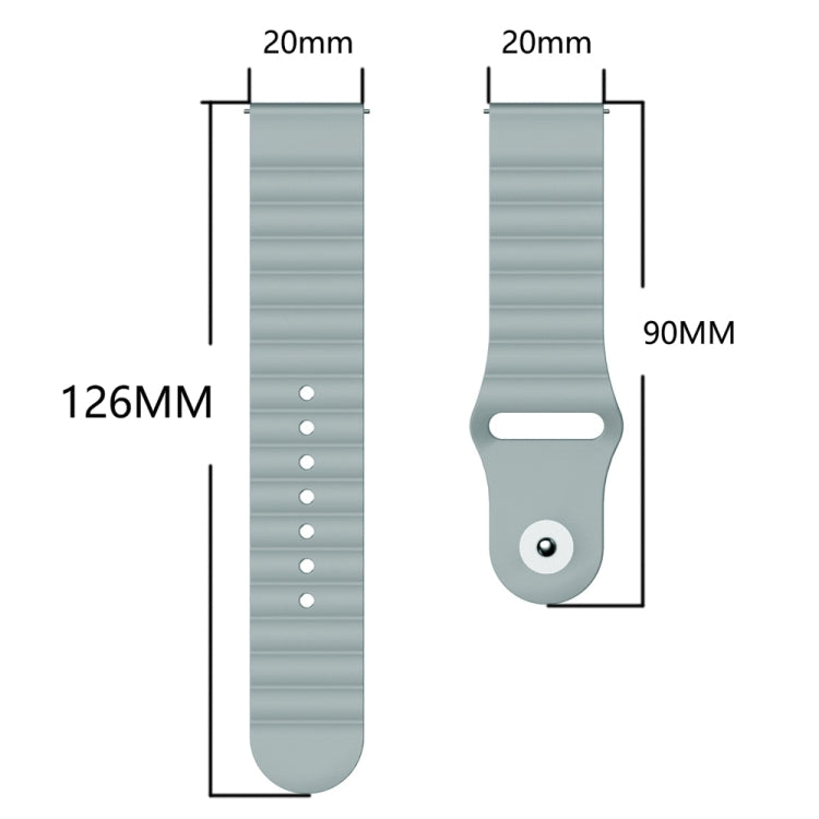 For Huawei Watch 2 20mm Corrugated Silicone Watch Band