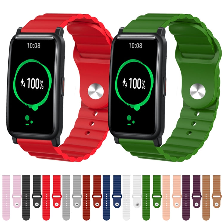 For Honor Watch ES 20mm Corrugated Silicone Watch Band