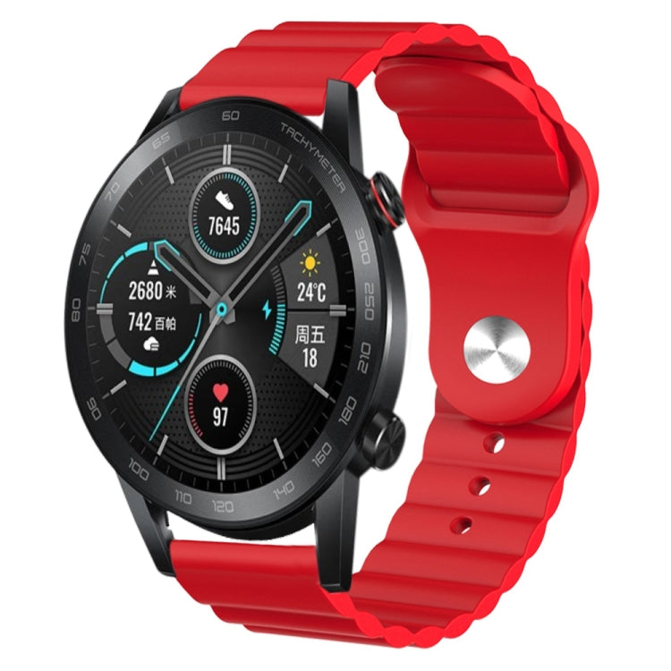 For Honor MagicWatch2 42mm 20mm Corrugated Silicone Watch Band