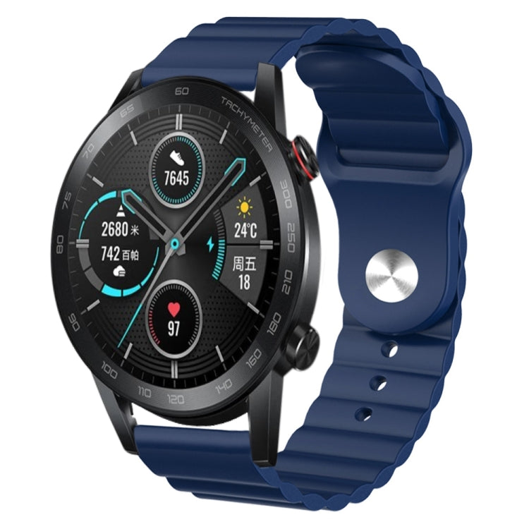 For Honor MagicWatch2 42mm 20mm Corrugated Silicone Watch Band