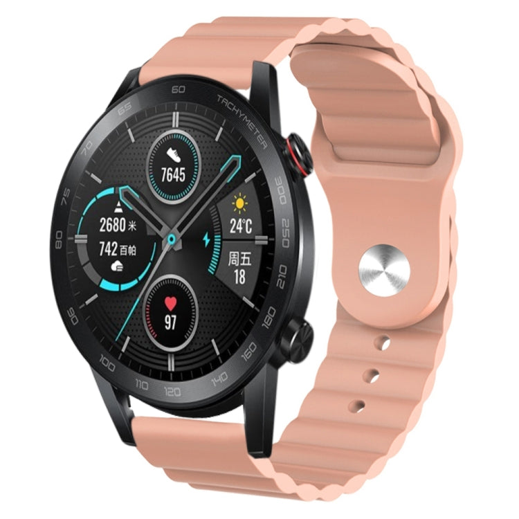 For Honor MagicWatch2 42mm 20mm Corrugated Silicone Watch Band