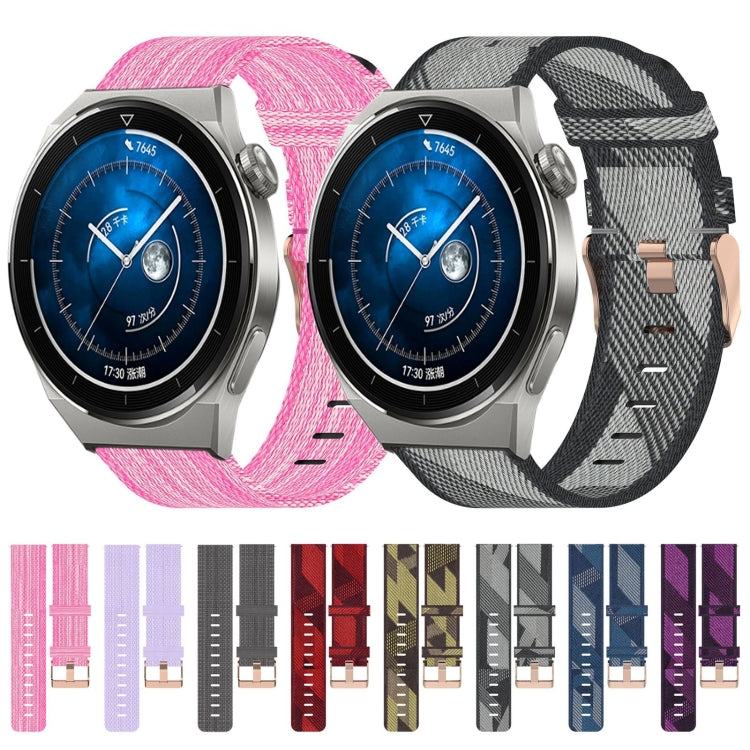 For Huawei Watch GT3 Pro 43mm 20mm Nylon Woven Watch Band