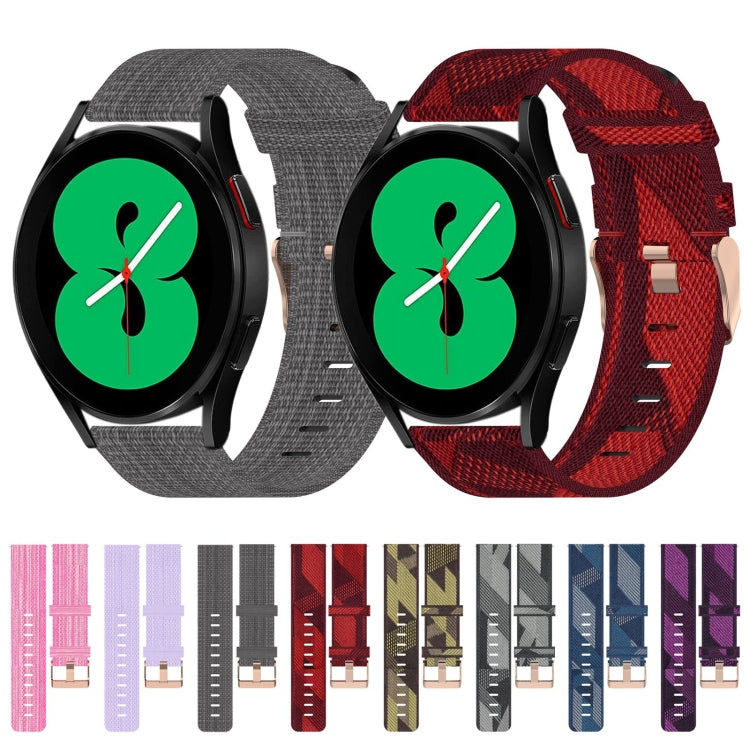 For Samsung Galaxy Watch 4 44mm 20mm Nylon Woven Watch Band