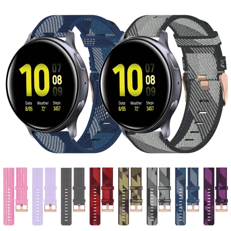 For Samsung Galaxy Watch Active 2 44mm 20mm Nylon Woven Watch Band