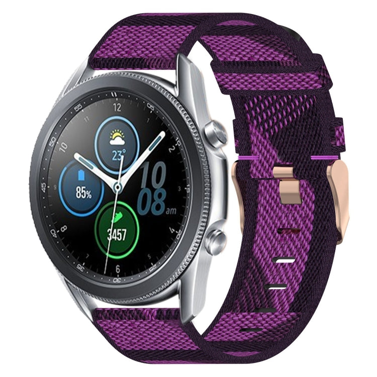 For Samsung Galaxy Watch3 45mm 22mm Nylon Woven Watch Band