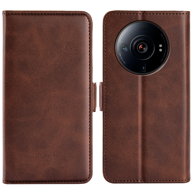 For Xiaomi 12S Ultra Dual-side Magnetic Buckle Horizontal Flip Leather Phone Case