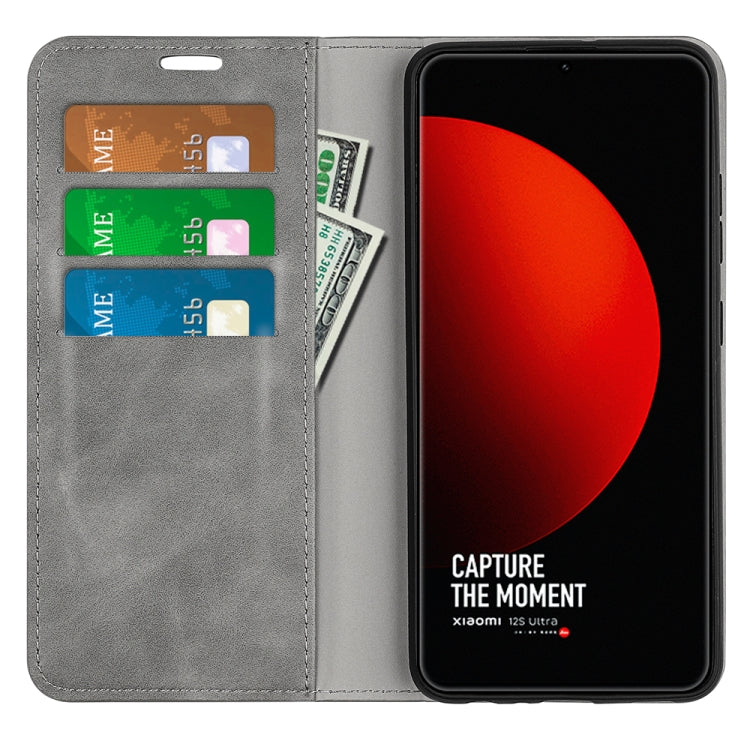 For Xiaomi 12S Ultra Retro-skin  Magnetic Suction Leather Phone Case