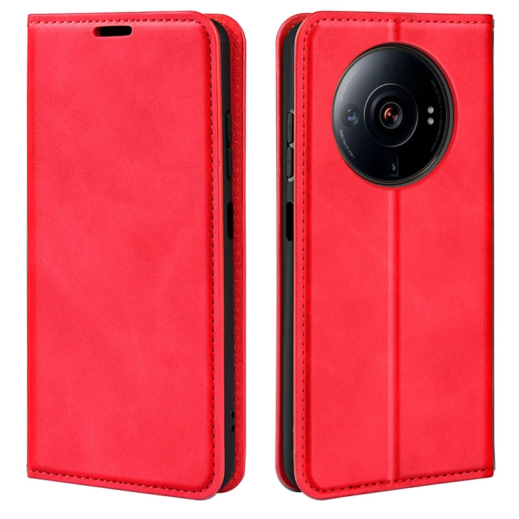 For Xiaomi 12S Ultra Retro-skin  Magnetic Suction Leather Phone Case