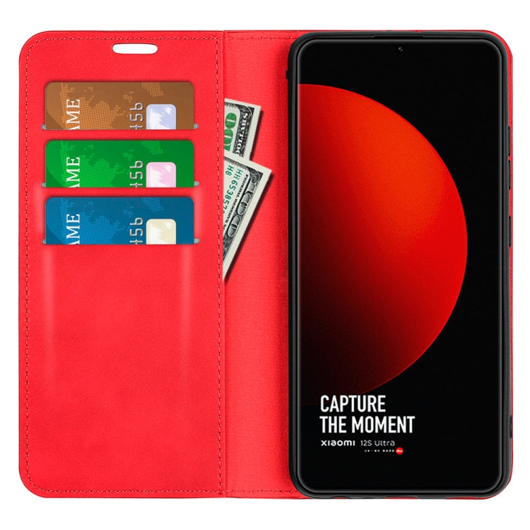 For Xiaomi 12S Ultra Retro-skin  Magnetic Suction Leather Phone Case