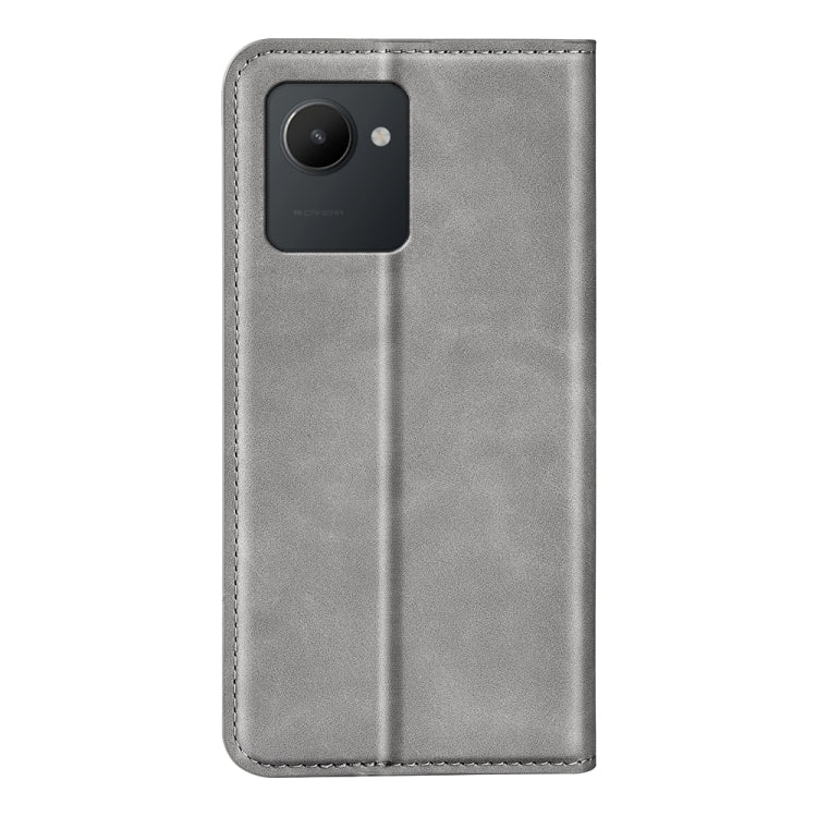 For OPPO Realme C30 4G Retro-skin Magnetic Suction Leather Phone Case