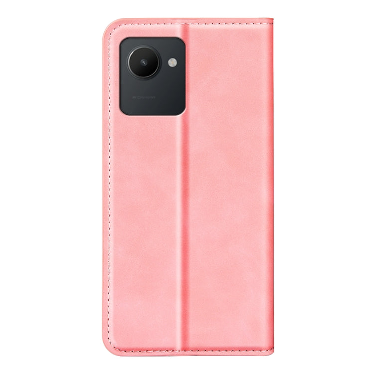 For OPPO Realme C30 4G Retro-skin Magnetic Suction Leather Phone Case