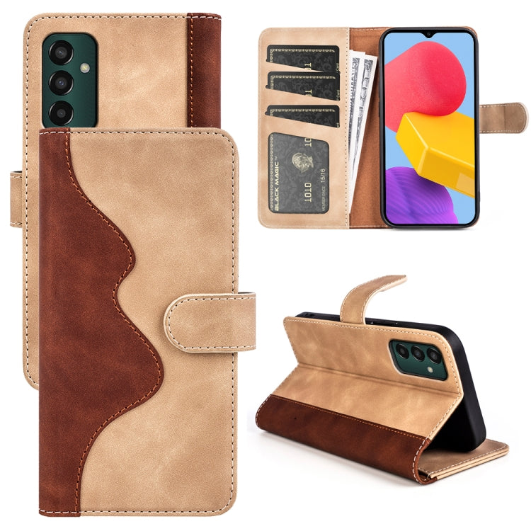 For Samsung Galaxy M13 4G Stitching Horizontal Flip Leather Phone Case