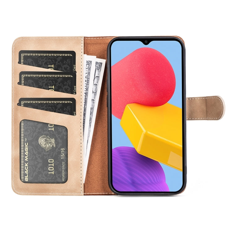 For Samsung Galaxy M13 4G Stitching Horizontal Flip Leather Phone Case
