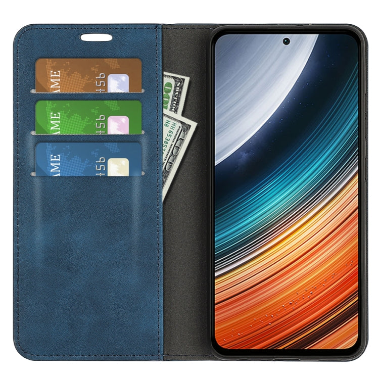 For Xiaomi Redmi K40S Retro-skin  Magnetic Suction Leather Phone Case