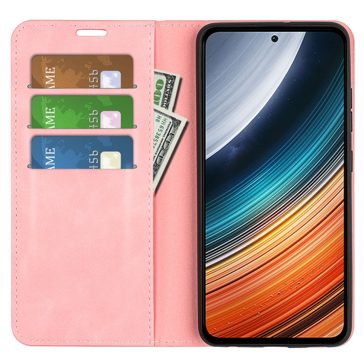 For Xiaomi Redmi K40S Retro-skin  Magnetic Suction Leather Phone Case