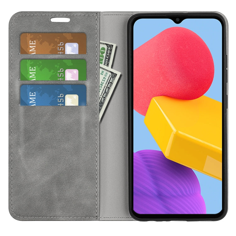 For Samsung Galaxy M13 4G Retro-skin  Magnetic Suction Leather Phone Case