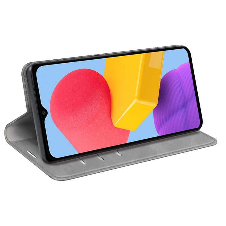 For Samsung Galaxy M13 4G Retro-skin  Magnetic Suction Leather Phone Case