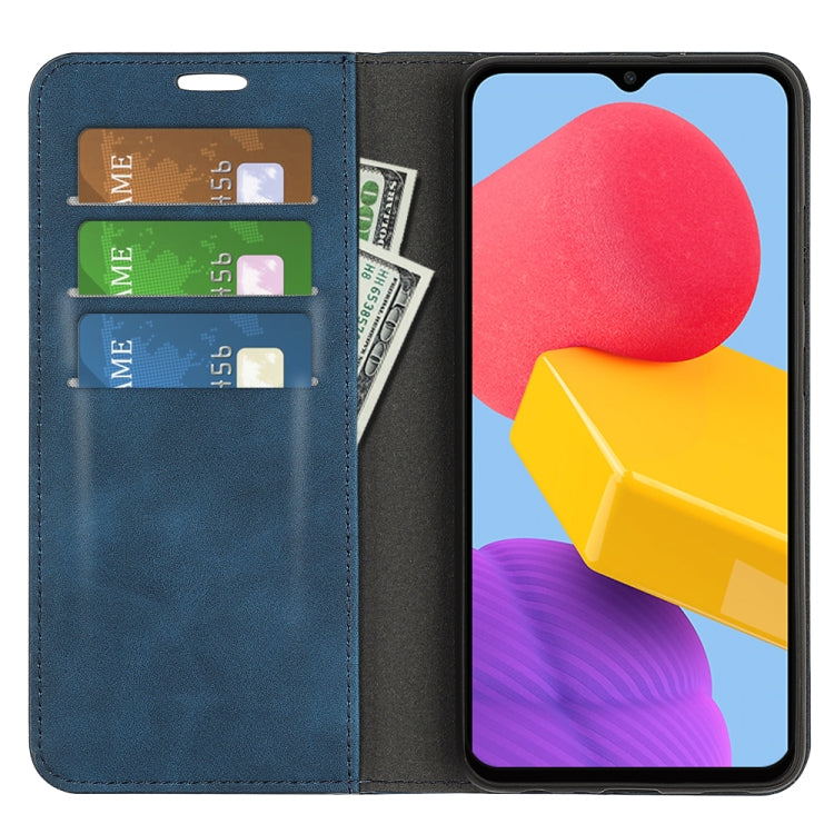 For Samsung Galaxy M13 4G Retro-skin  Magnetic Suction Leather Phone Case