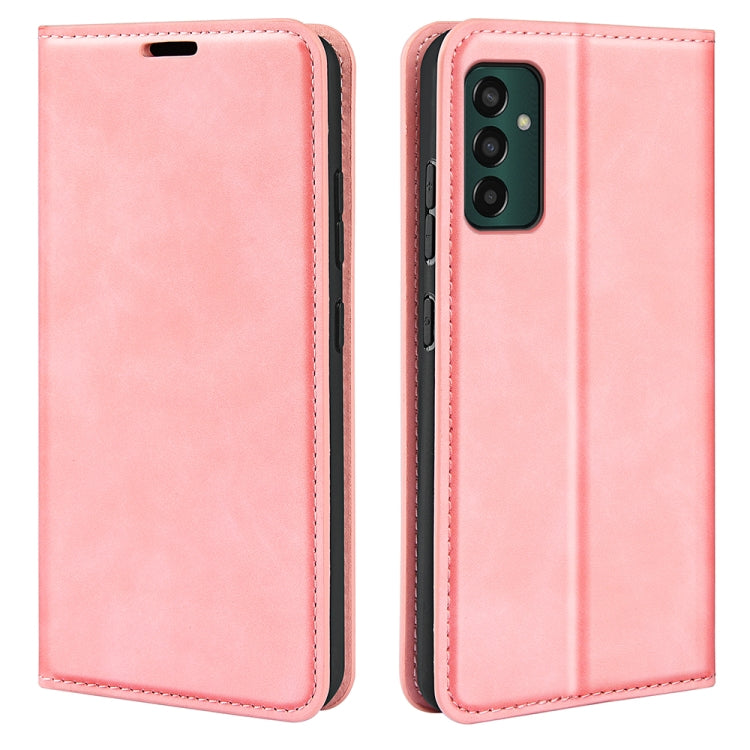 For Samsung Galaxy M13 4G Retro-skin  Magnetic Suction Leather Phone Case