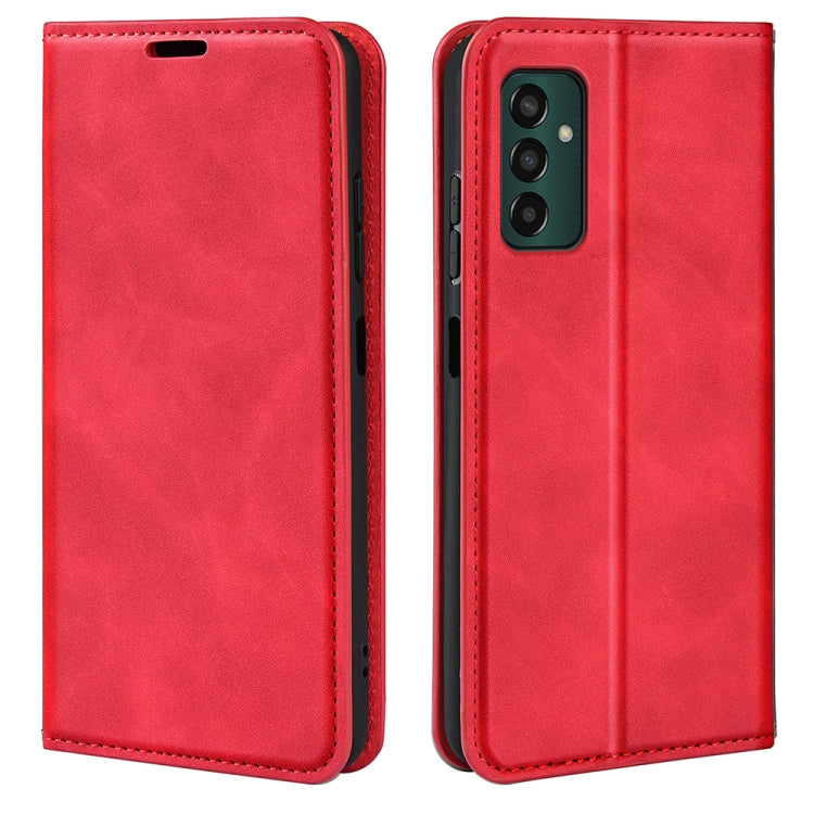 For Samsung Galaxy M13 4G Retro-skin  Magnetic Suction Leather Phone Case